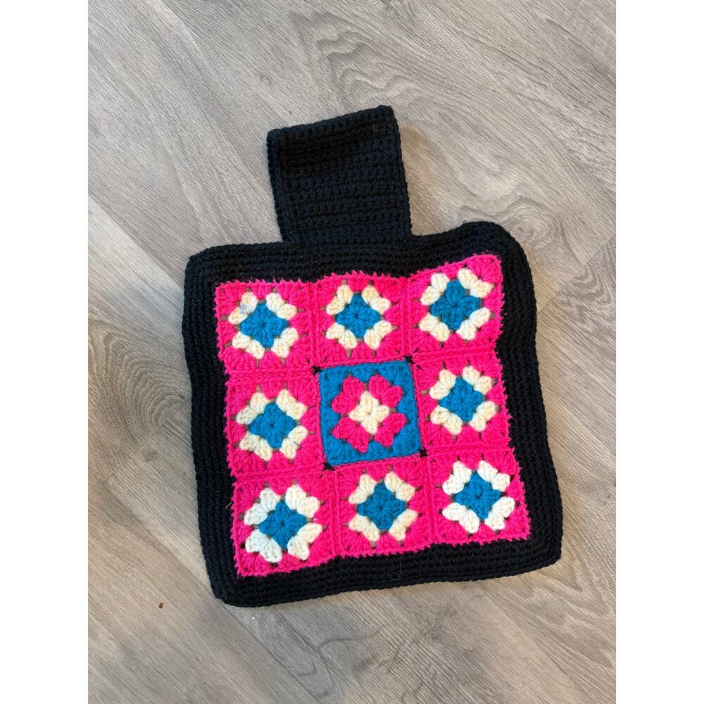 Handmade crochet granny square bag